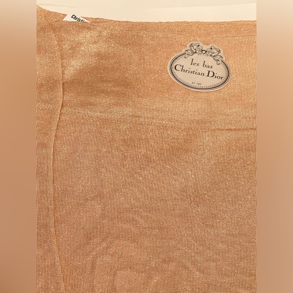 SOLD! PAIR Vintage Les Bas Christian Dior Stockings Desoie Sleek Beige Sz 10.5 - Picture 9 of 14